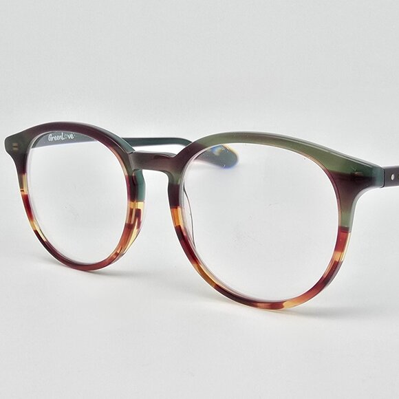 *SOLD*Green Love GL AA W1000 Green Tortoise Fade Oval Eyeglasses Frame 50-18-145 - Picture 1 of 13
